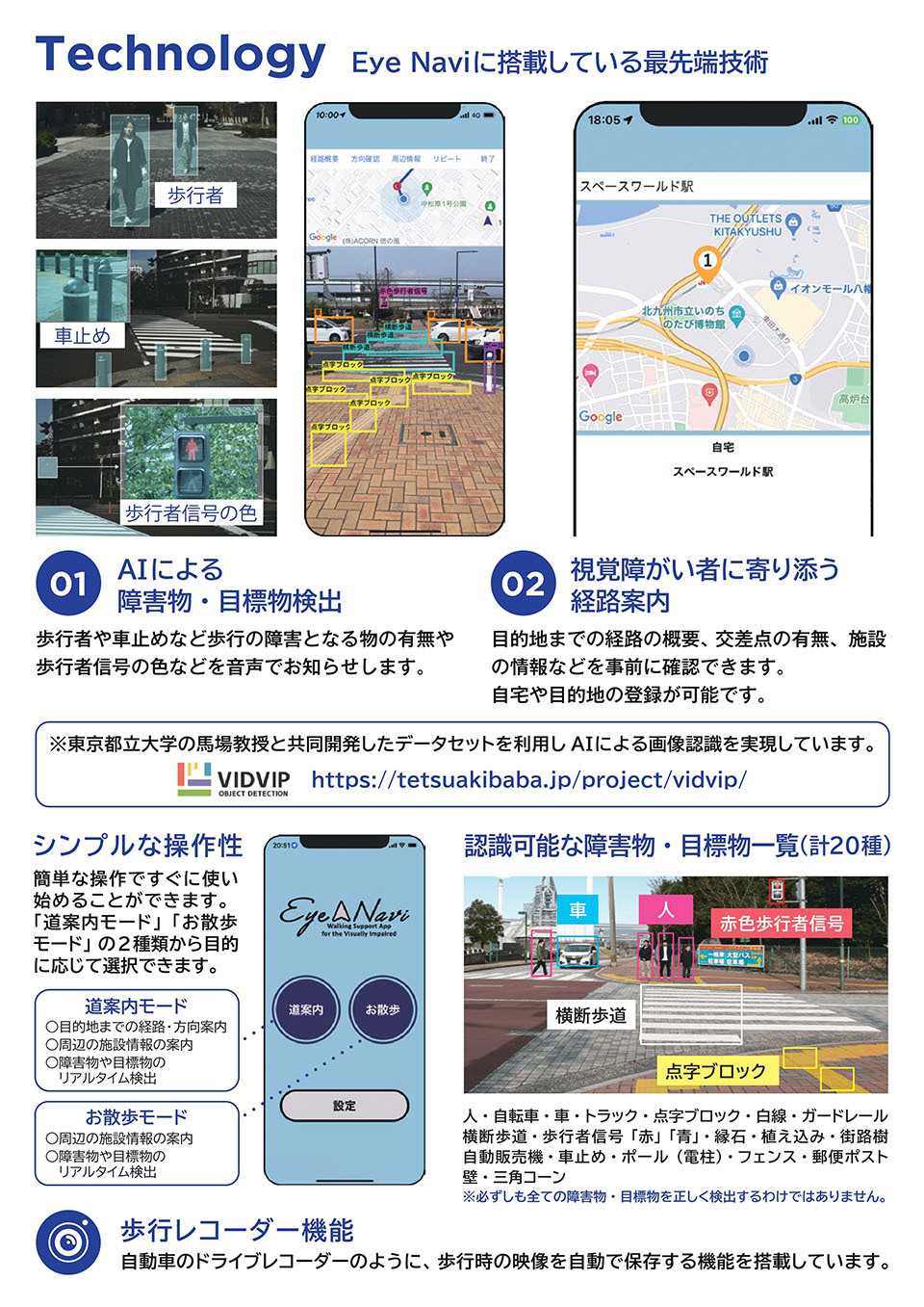 視覚障害者歩行支援アプリ「Eye Navi」 | 支援を受けたい方へ-アプリを